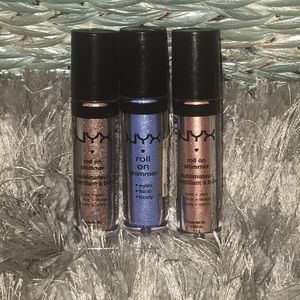 3 NYX roll on shimmers